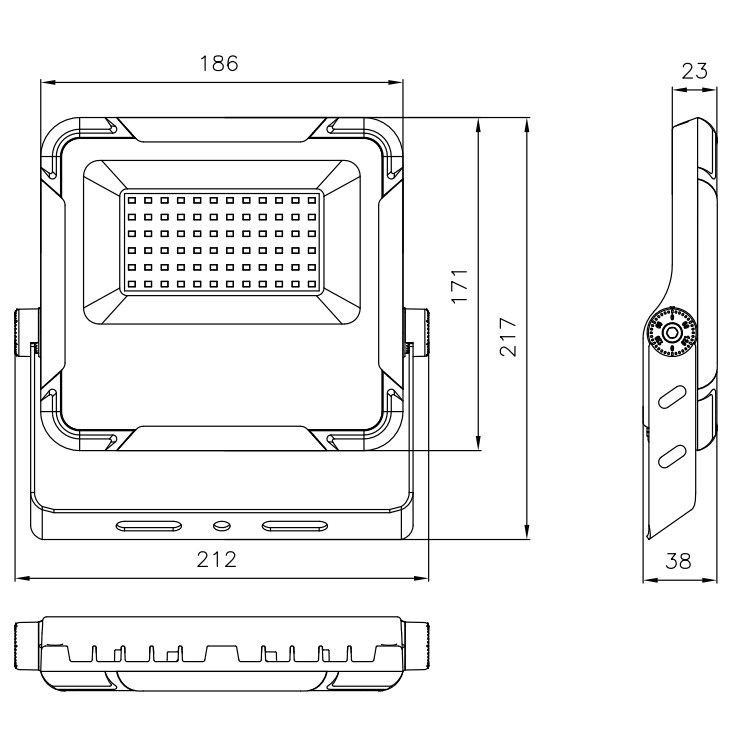 LED floodlight, 50 W, 7,500 lm (MK-FD-50) — view 2