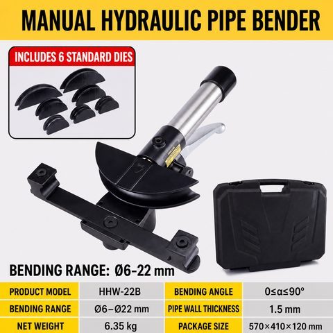 Manual hydraulic pipe bender